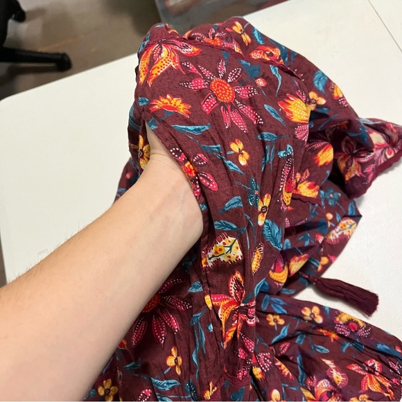 Sundance Eternal Summer Dress Raisin Floral Print Burgundy Purple XS X2 - Picture 5 of 8